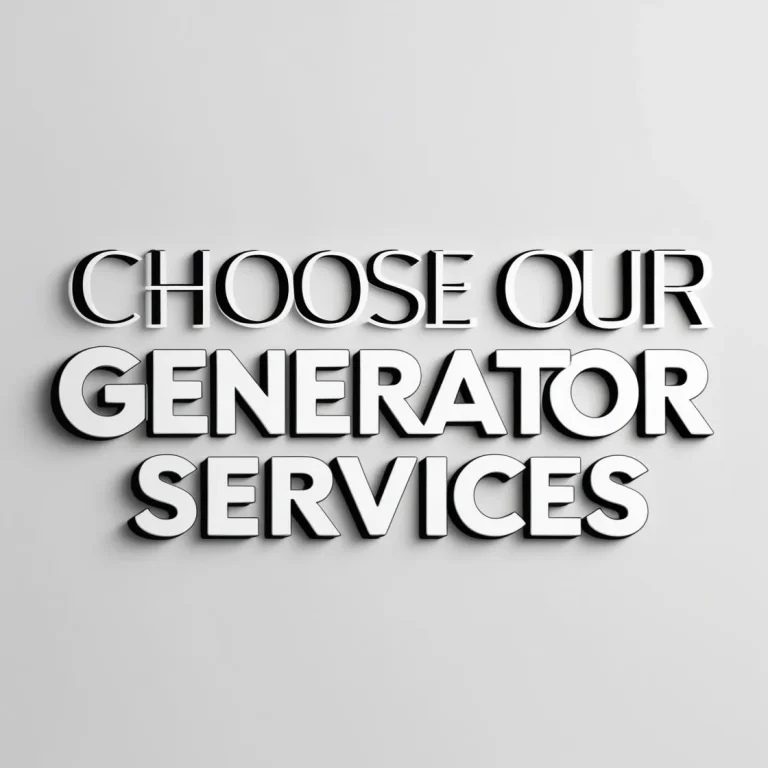Choose Our Generator Services