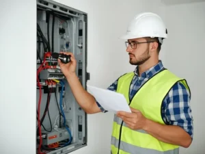 Our electrician giving a professional estimate.