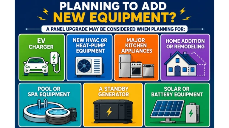 Here is the reason When New Electrical Loads May Require a Panel Upgrade